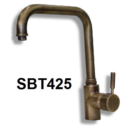 High rise deck mountable kitchen sink faucet in oil rubbed bronze finish