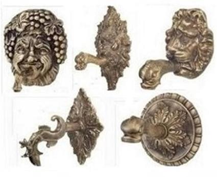 Wall hanging lion and masks water spitters, spouts and scuppers 