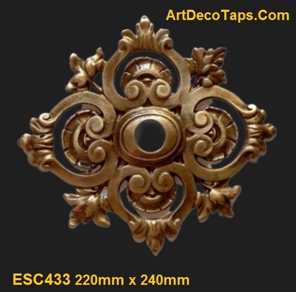 Decorative rhombos escutcheon backplate in brass and bronze finish
