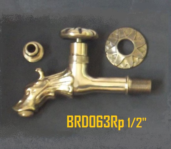 Decorative water spigot in brass