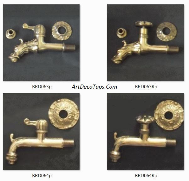 Water Taps Vintage Style Garden Faucets In Brass Finish - Decorative Garden Faucet